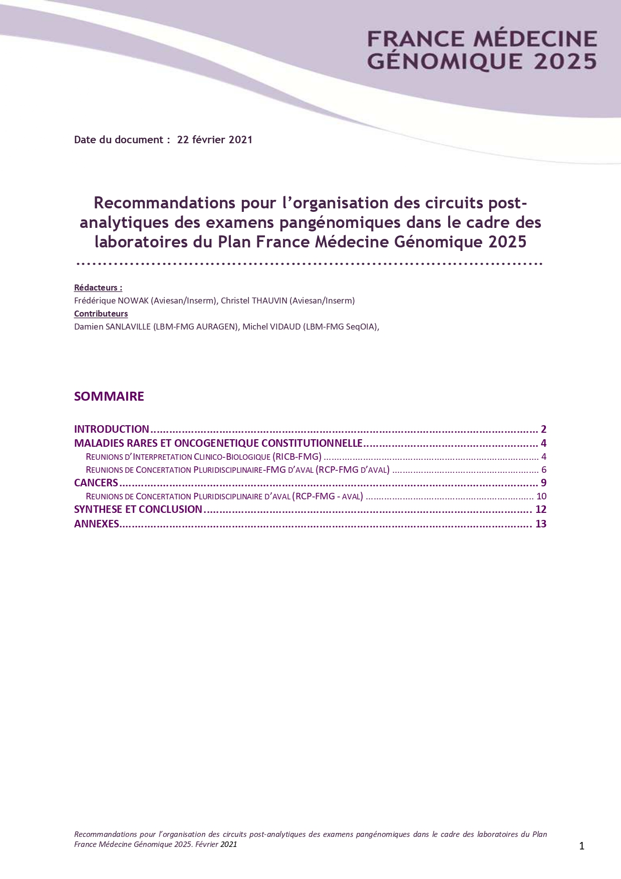 PMFG 2025 : Recommandations pour l'organisation