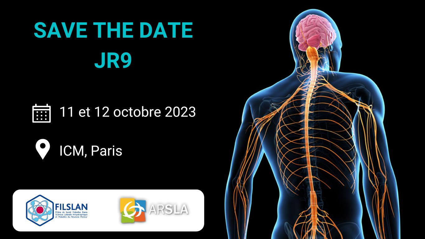 Les 9èmes Journées de la Recherche sur la SLA et les MNM auront lieu les 11 et 12 octobre 2023 à l'ICM, Paris.